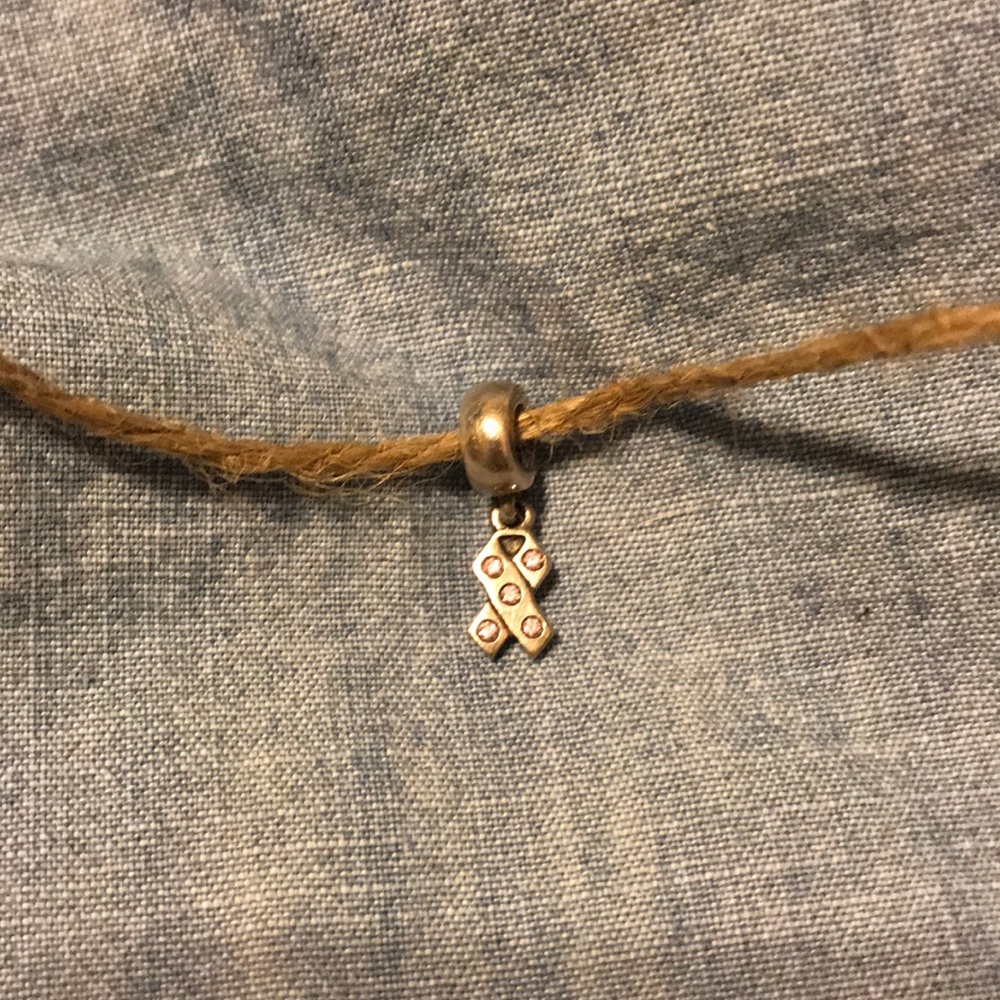 Retired Authentic Pandora Pink Ribbon Charm  🎀